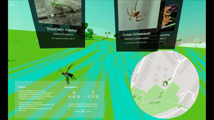 Multispecies Environments — in-game footage of a procedurally generated landscape