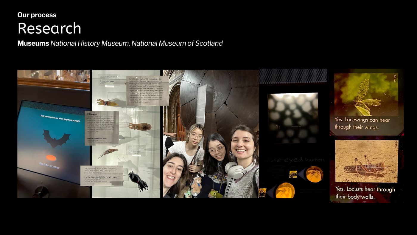 Research slide — visits to the Natural History Museum and National Museum of Scotland