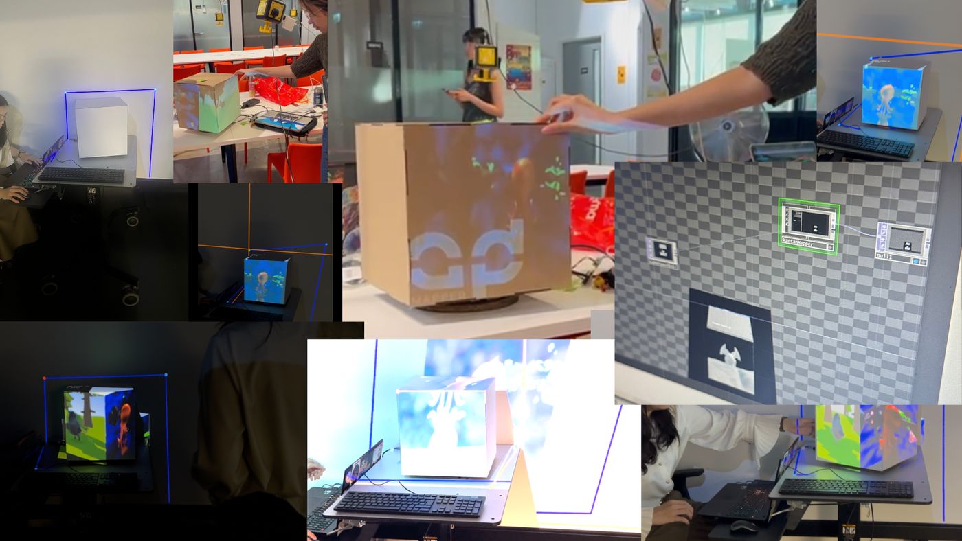 Prototype tests — cardboard cube, projection and tracking markers